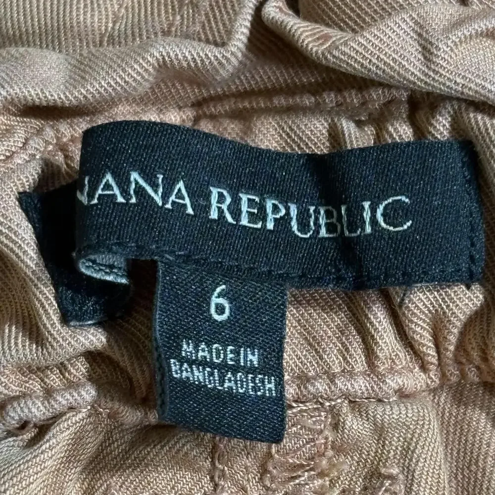 Banana Republic Pants Womens 6 Orange Cropped Utility Lyocell Linen Blend